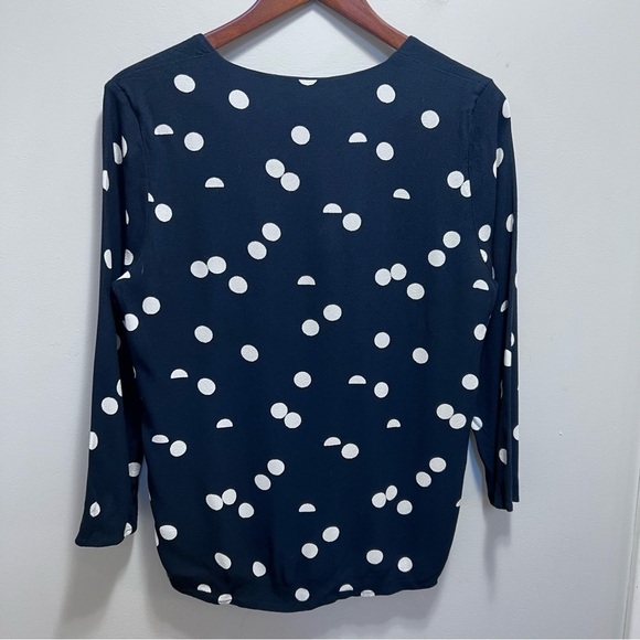 Selected Femme Navy Blue & White Polka Dot Vneck Sweater Size 34 - Picture 6 of 11